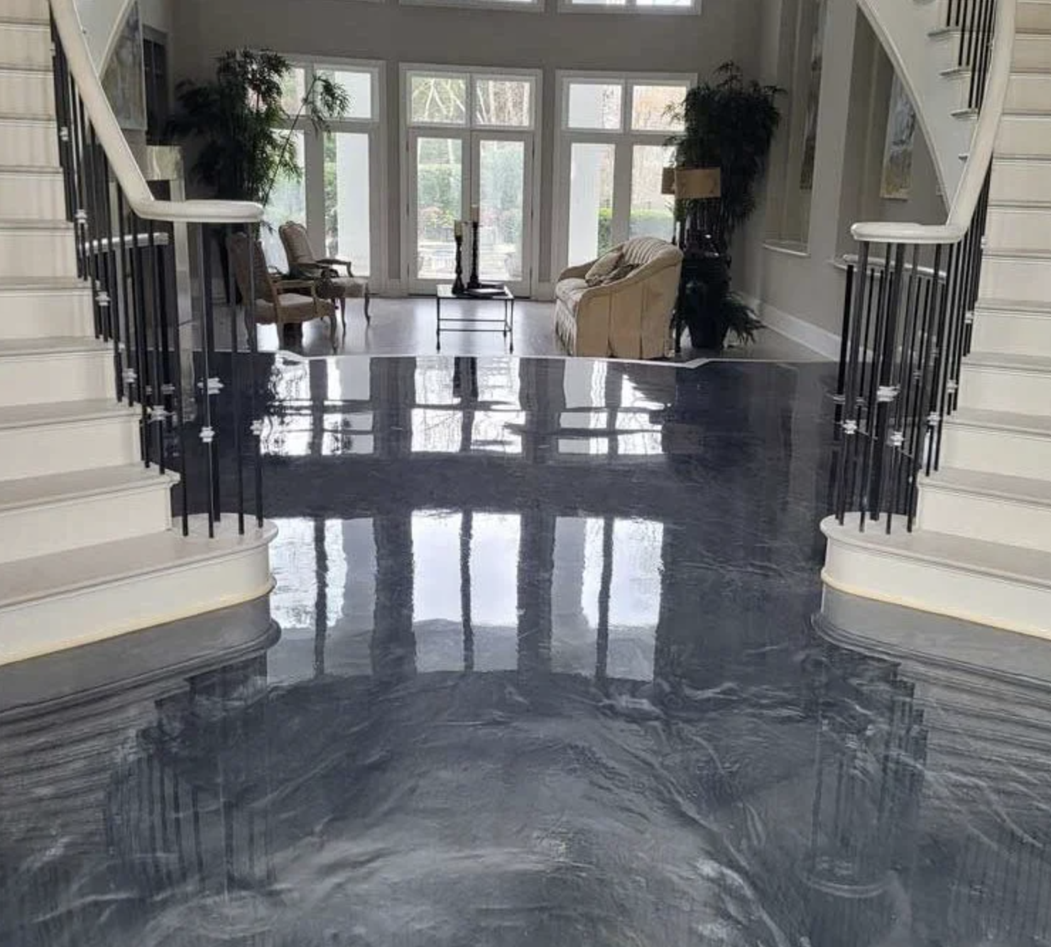 Decorative stained concrete floor in Thousand Oaks, CA