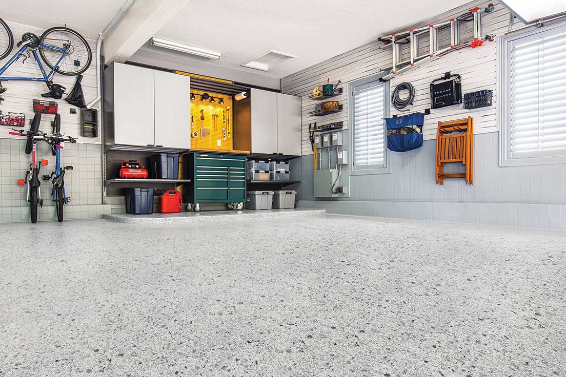 Garage floor epoxy coating installed in Thousand Oaks, CA
